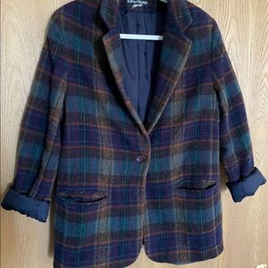 wool tartan blazer
